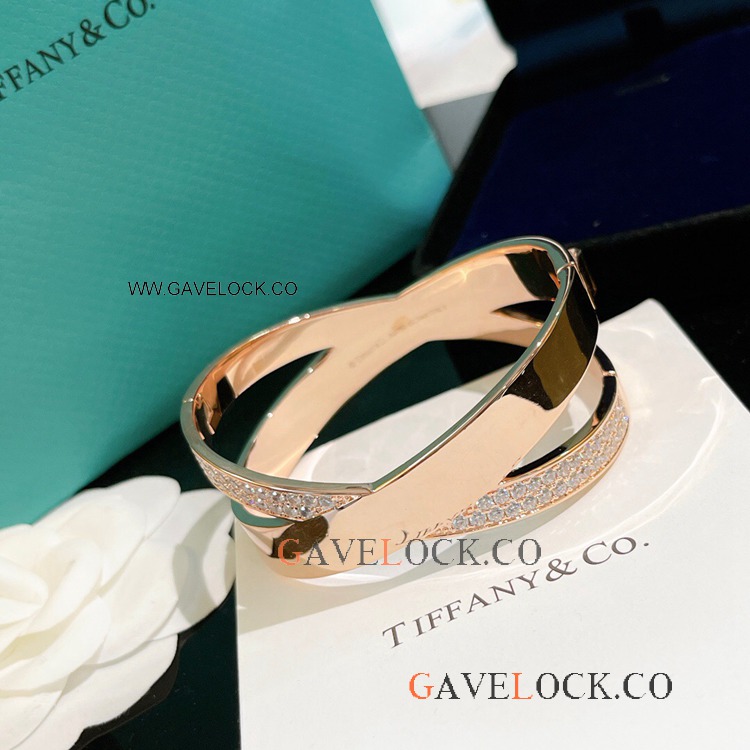 New Replica Tiff@ny Atlas Hinged Bangle Rose Gold